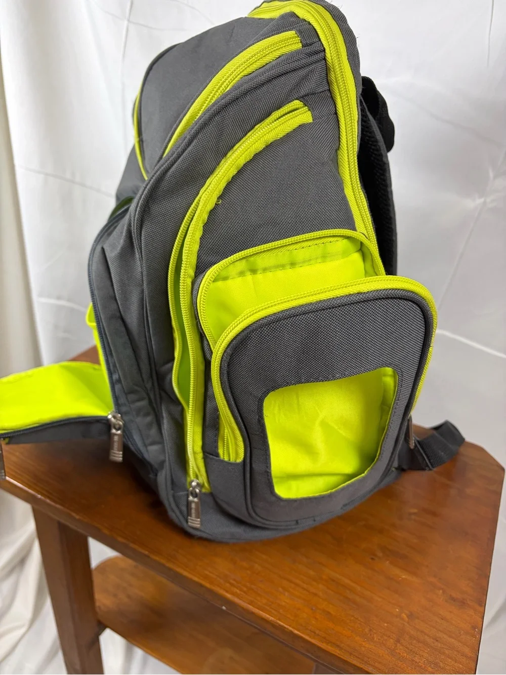 BB Gear Insulated Cooler Backpack Gray Lime Green Multi Compartment Travel Bag